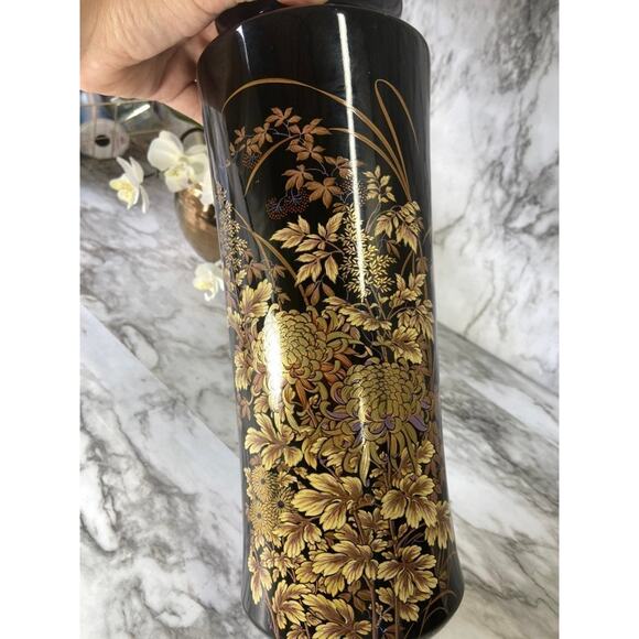 Vintage Toyo Shibata Golden Kiku Ceramic Vase - Picture 4 of 5